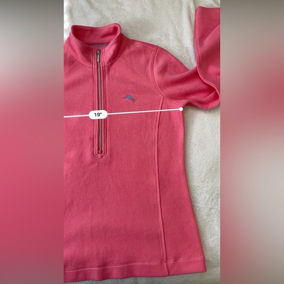 Tommy Bahama Aruba 1/2 Zip Pullover Pink Sweatshirt Women’s - Picture 5 of 13